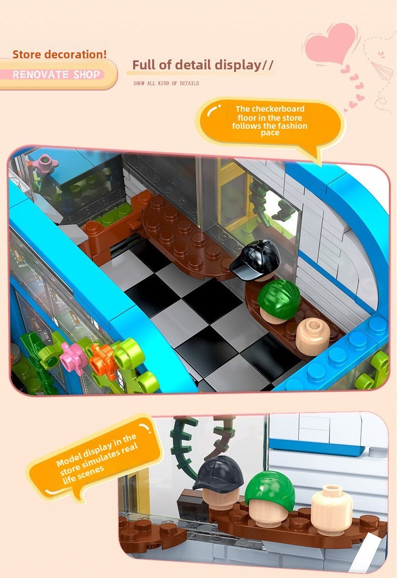 Building Blocks Modern Street View Building Assembling Girl Series Building Blocks Assembling Gift