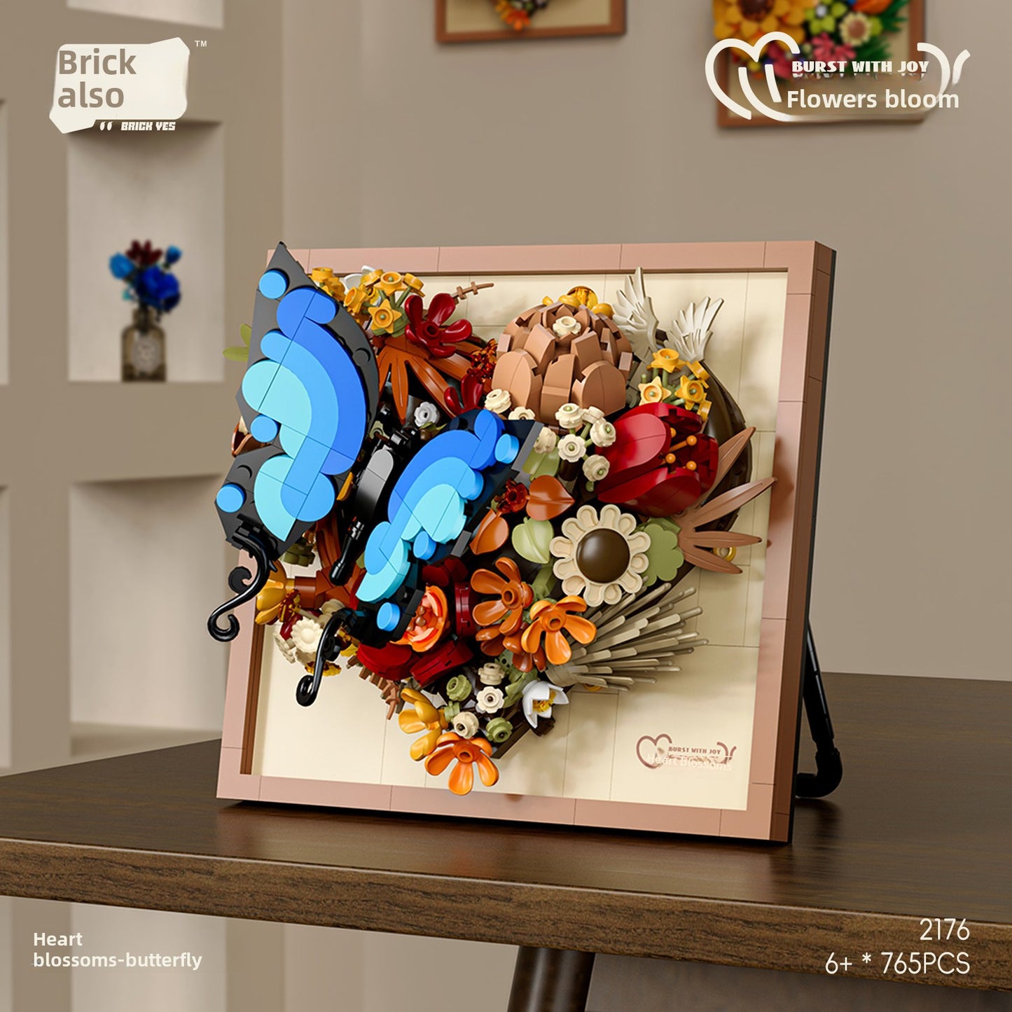 Building Blocks Blooming Photo Frame Flower Ornaments Puzzle Assembling Building Blocks Flower Toy Model Gift
