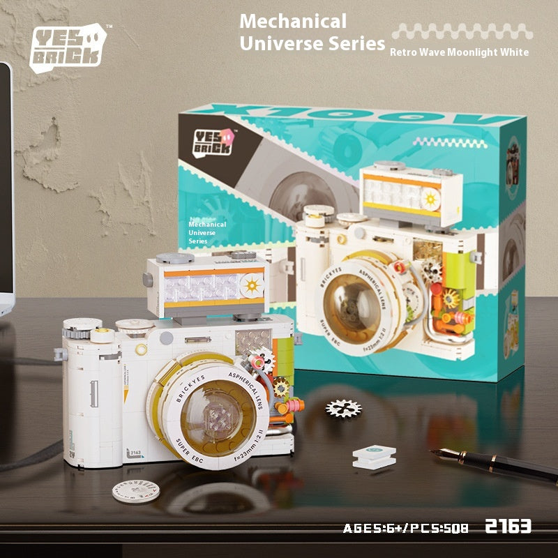 Building Block Mechanical Retro Camera Polaroid Puzzle Assembled Building Block Toys Gift