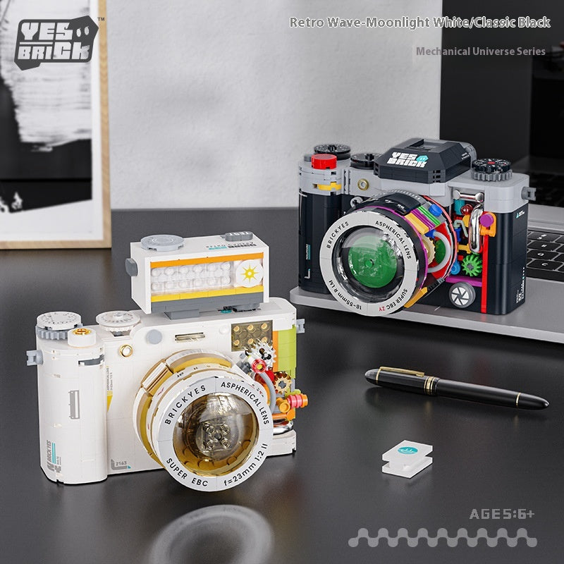 Building Block Mechanical Retro Camera Polaroid Puzzle Assembled Building Block Toys Gift