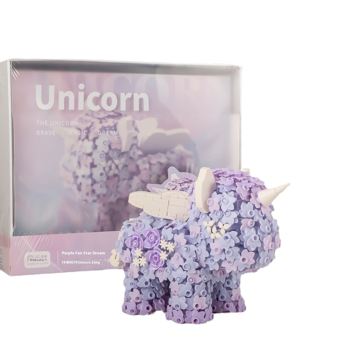 Building Block Gift Girl Flower Unicorn Ornaments Fantasy Creative Small Particles Building Blocks Toy