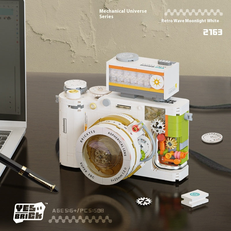 Building Block Mechanical Retro Camera Polaroid Puzzle Assembled Building Block Toys Gift