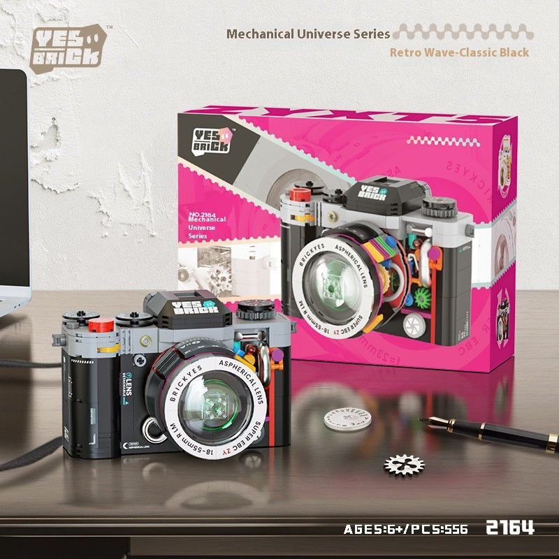 Building Block Mechanical Retro Camera Polaroid Puzzle Assembled Building Block Toys Gift