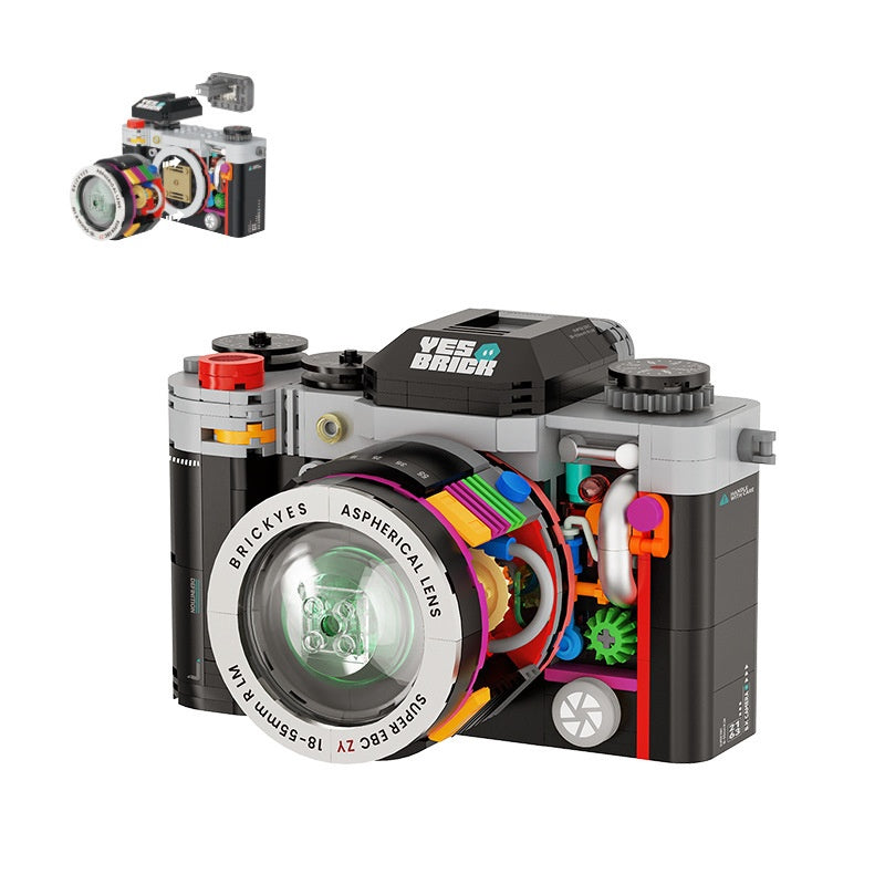 Building Block Mechanical Retro Camera Polaroid Puzzle Assembled Building Block Toys Gift