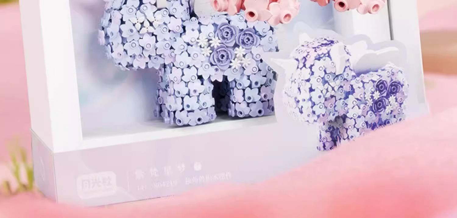 Building Block Gift Girl Flower Unicorn Ornaments Fantasy Creative Small Particles Building Blocks Toy