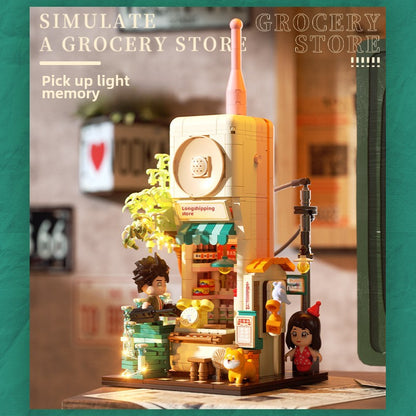 801014 Light Picking Memory Street View Series Building Blocks Children Educational Assembly Toys