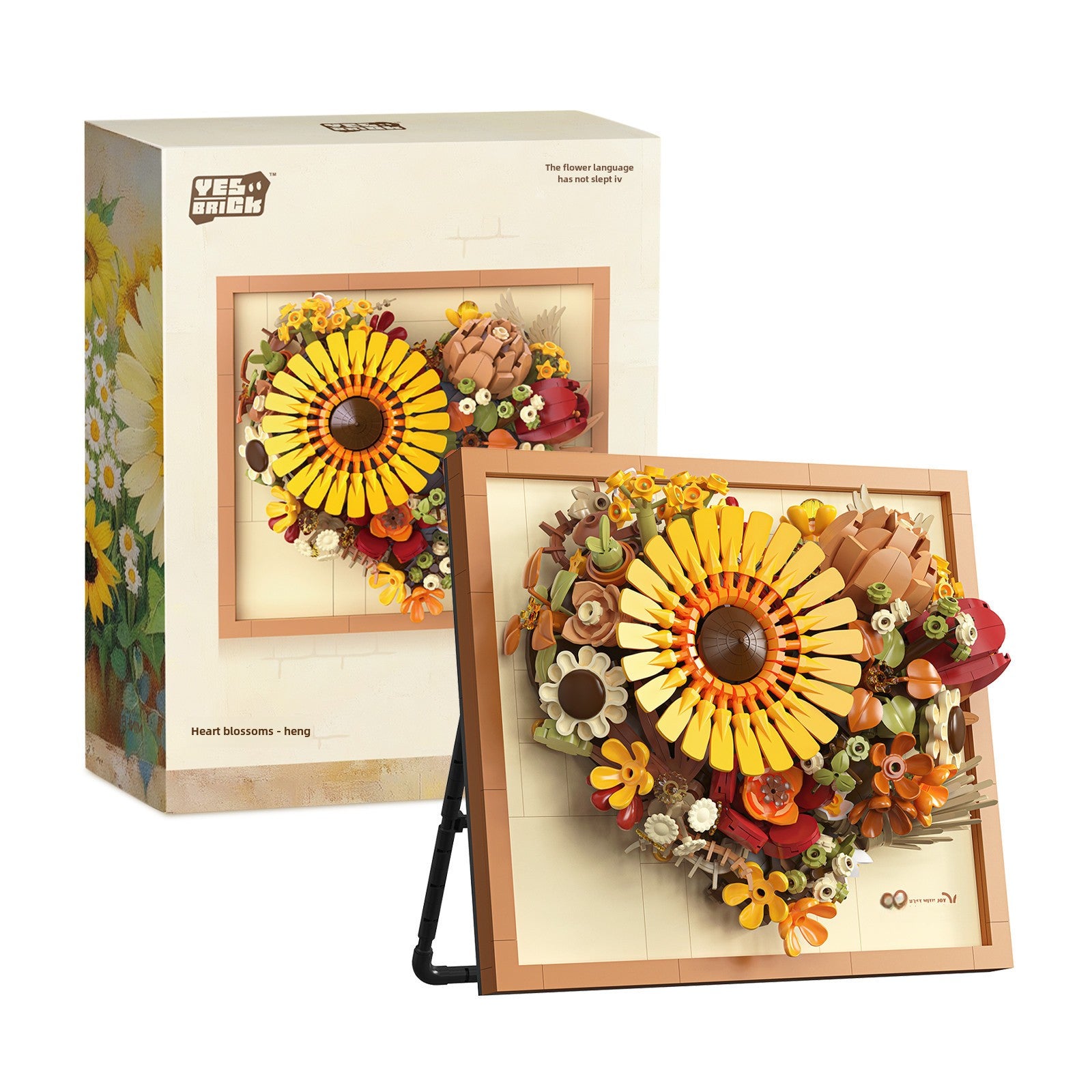 Building Blocks Blooming Photo Frame Flower Ornaments Puzzle Assembling Building Blocks Flower Toy Model Gift