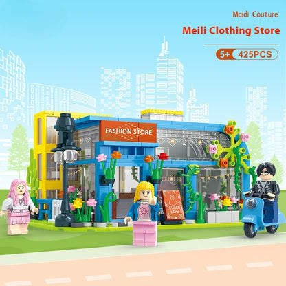 Building Blocks Modern Street View Building Assembling Girl Series Building Blocks Assembling Gift Mellie Clothing Store-427pcs
