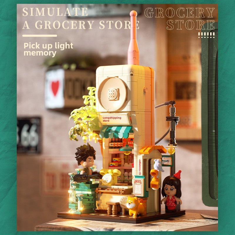 801014 Light Picking Memory Street View Series Building Blocks Children Educational Assembly Toys 801014-Pickup Memory